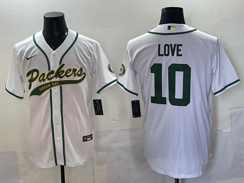 Men 2025 Green Bay Packers #10 Love white Joint Name Nike Limited NFL Jersey style 001